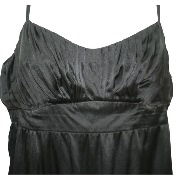Y2K Black 100% Silk Babydoll Top Empire Waist Cami Womens 14 Whimsygoth Feminine - Picture 2 of 4
